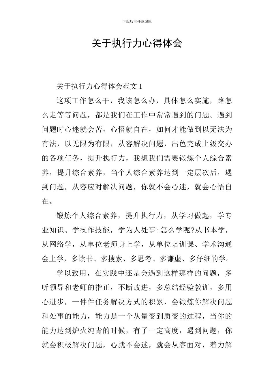 关于执行力心得体会_第1页