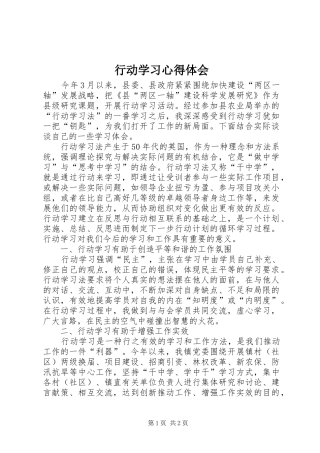 行动学习心得体会