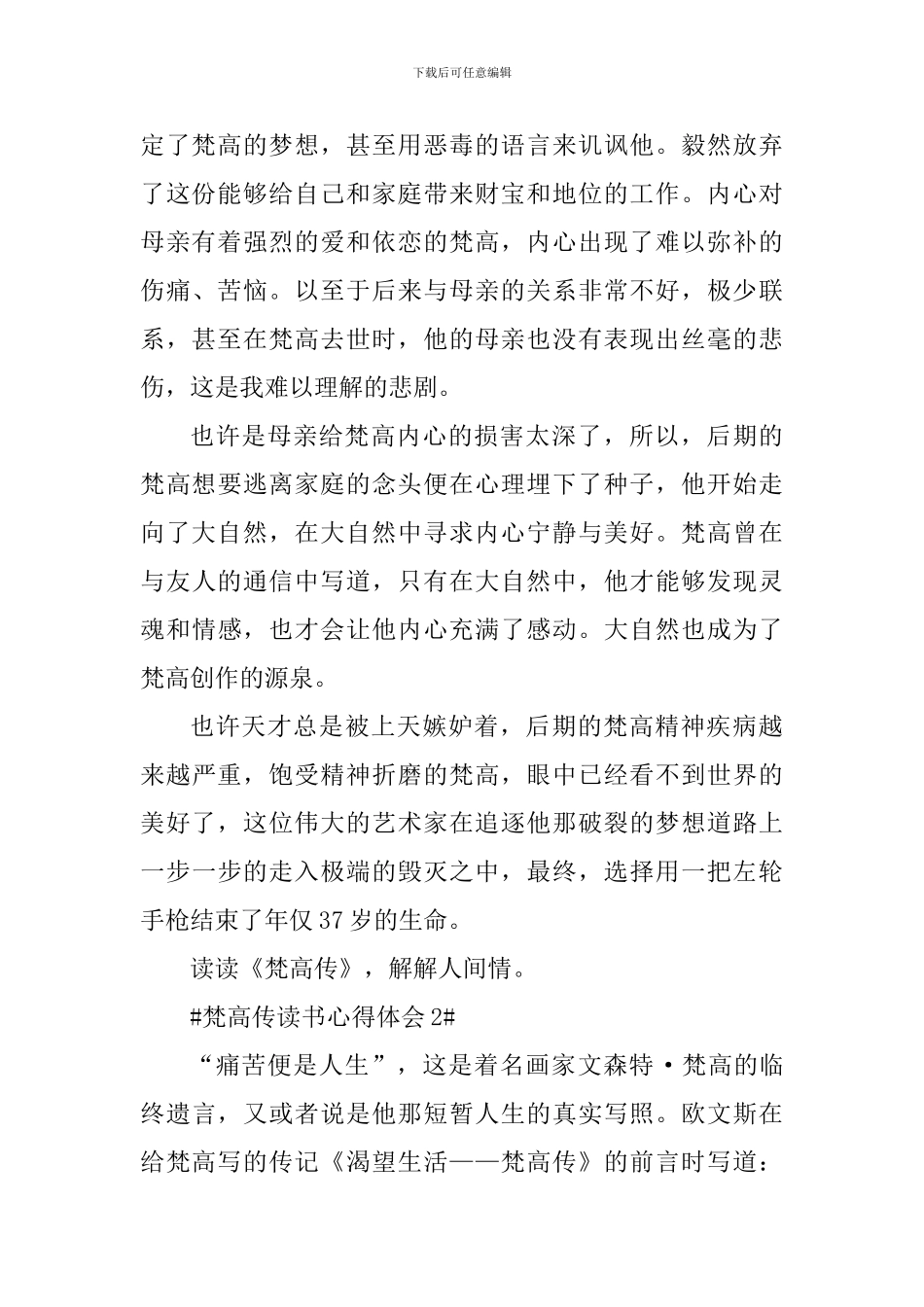 梵高传读书心得800字范文_第2页