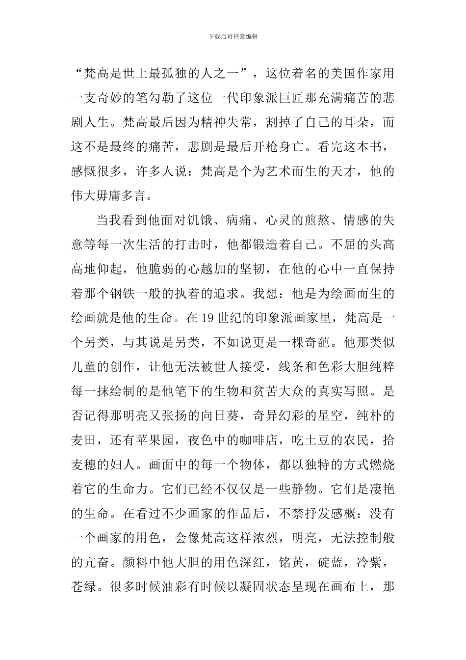 梵高传读书心得800字范文_第3页