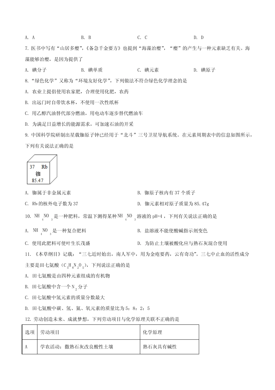 2023年广东省茂名市化州市中考二模化学试题(含解析) _第2页