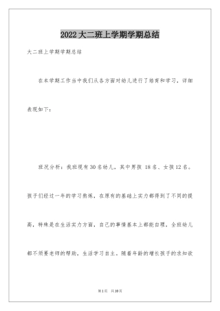 2024大二班上学期学期总结