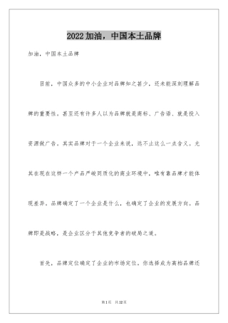 2024加油，中国本土品牌