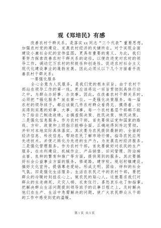 观《郑培民》有感