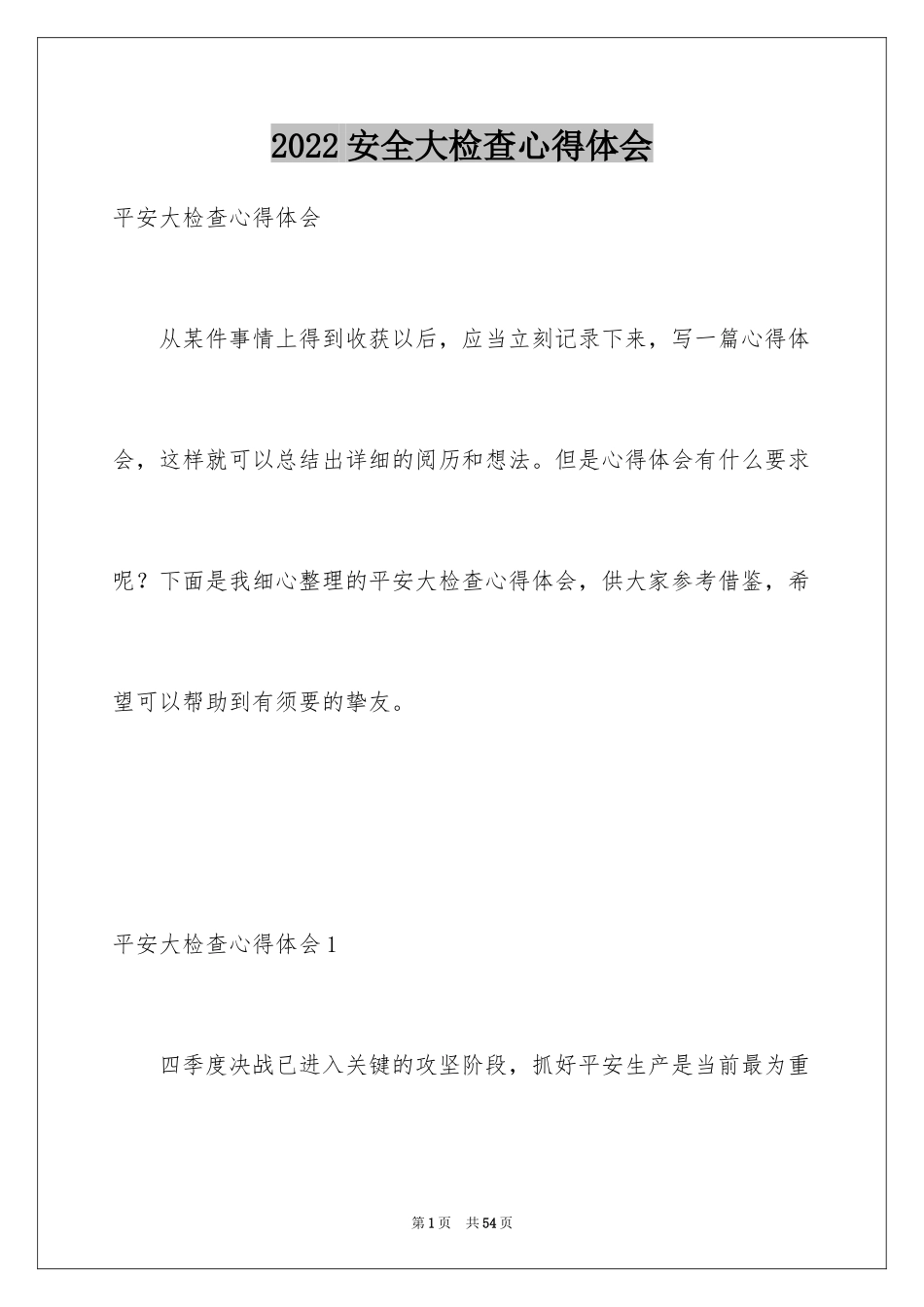 2024安全大检查心得体会_1_第1页