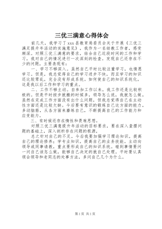 三优三满意心得体会