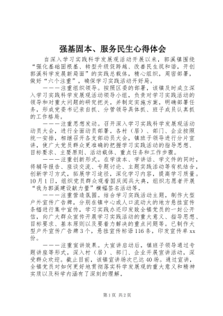 强基固本、服务民生心得体会