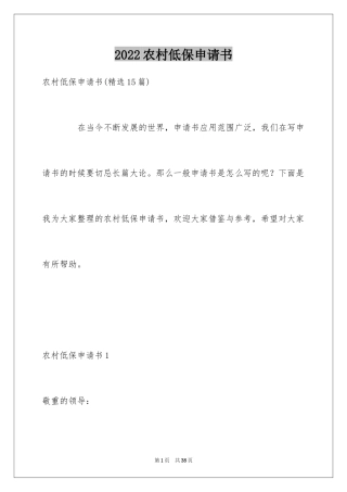 2024农村低保申请书_11