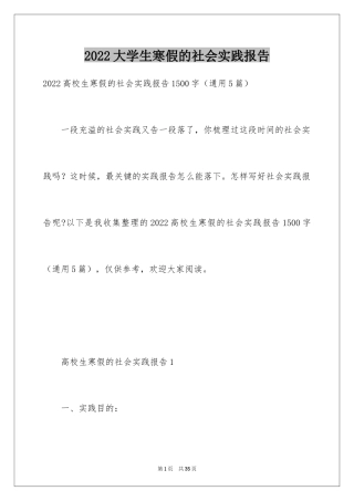 2024大学生寒假的社会实践报告_1