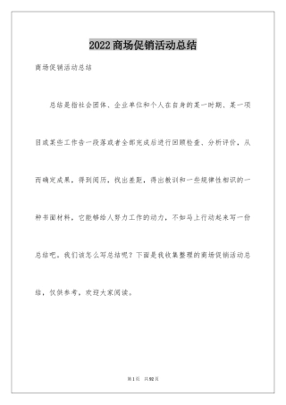 2024商场促销活动总结