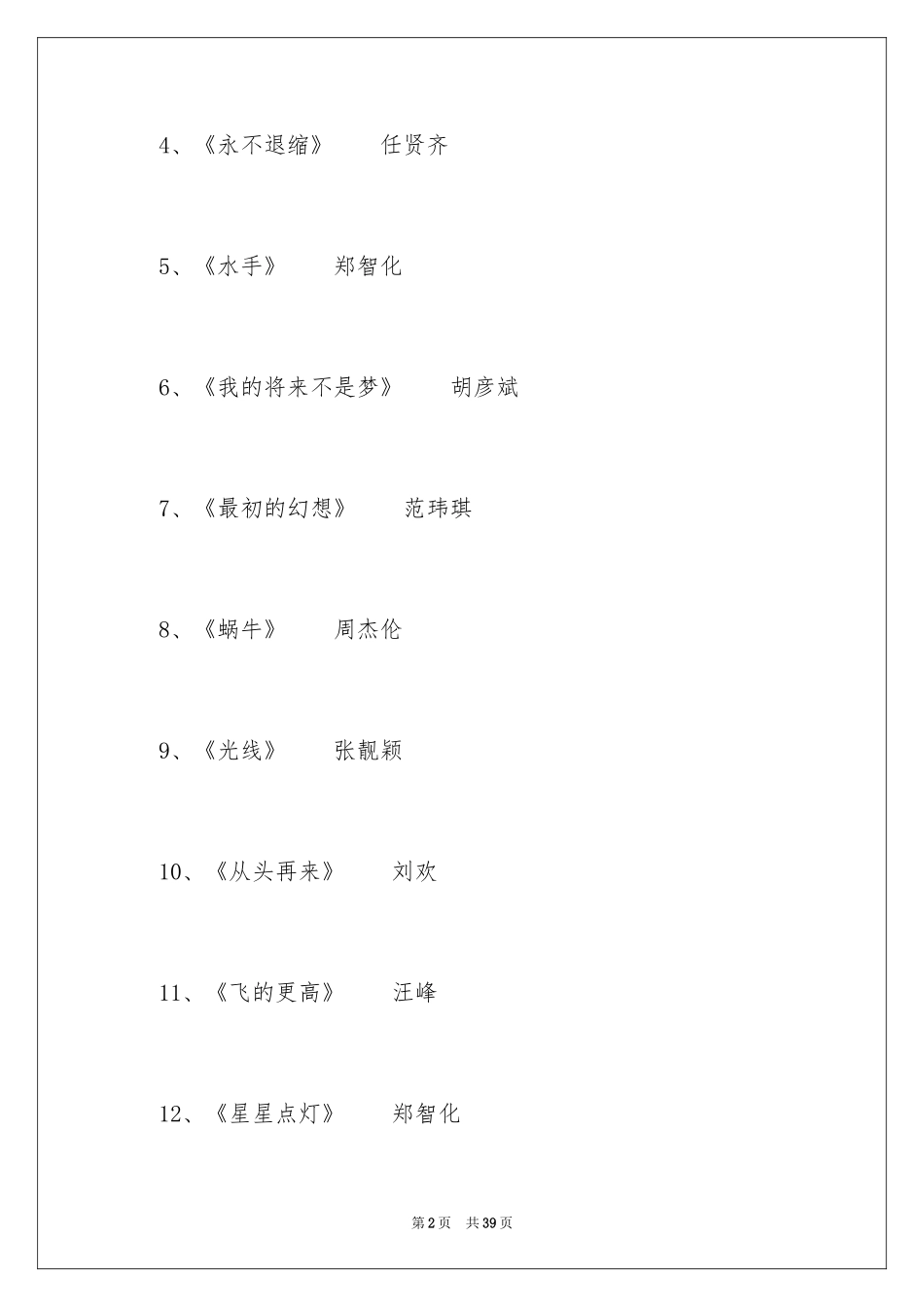 2024好听励志的歌曲_第2页