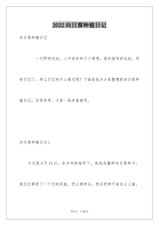 2024向日葵种植日记