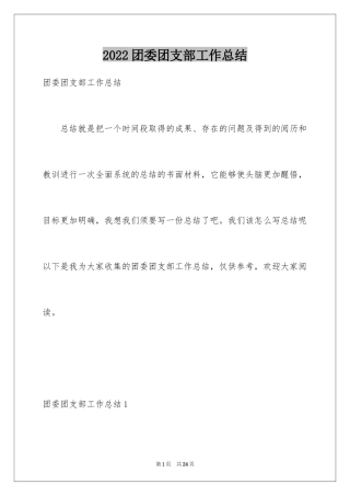 2024团委团支部工作总结
