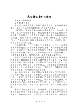 武汉爆炸事件+感想