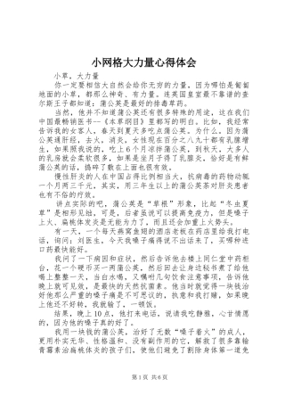 小网格大力量心得体会