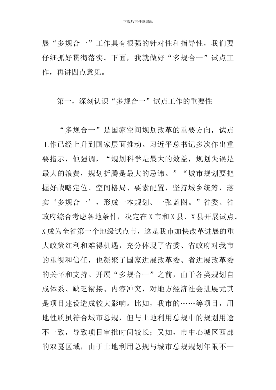 2024年在全市空间性规划试点工作启动会上的发言_第3页