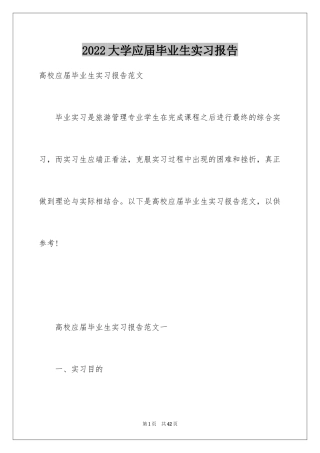 2024大学应届毕业生实习报告