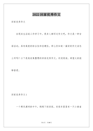 2024回家优秀作文