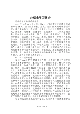 赴瑞士学习体会