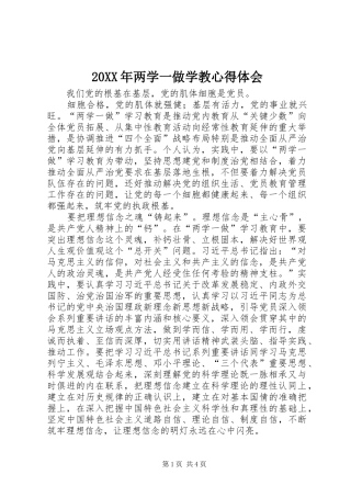 20XX年两学一做学教心得体会 (2)