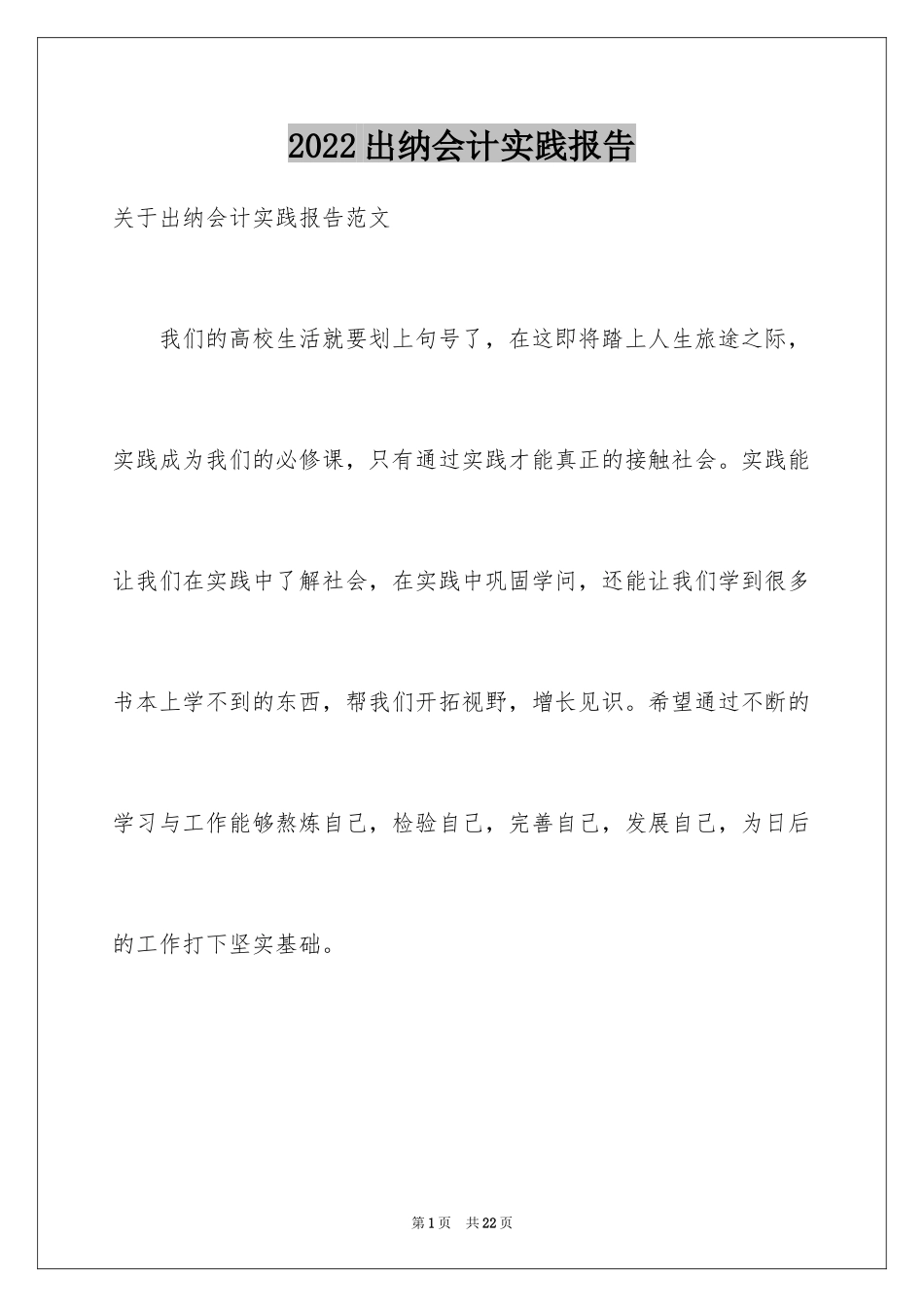 2024出纳会计实践报告_第1页