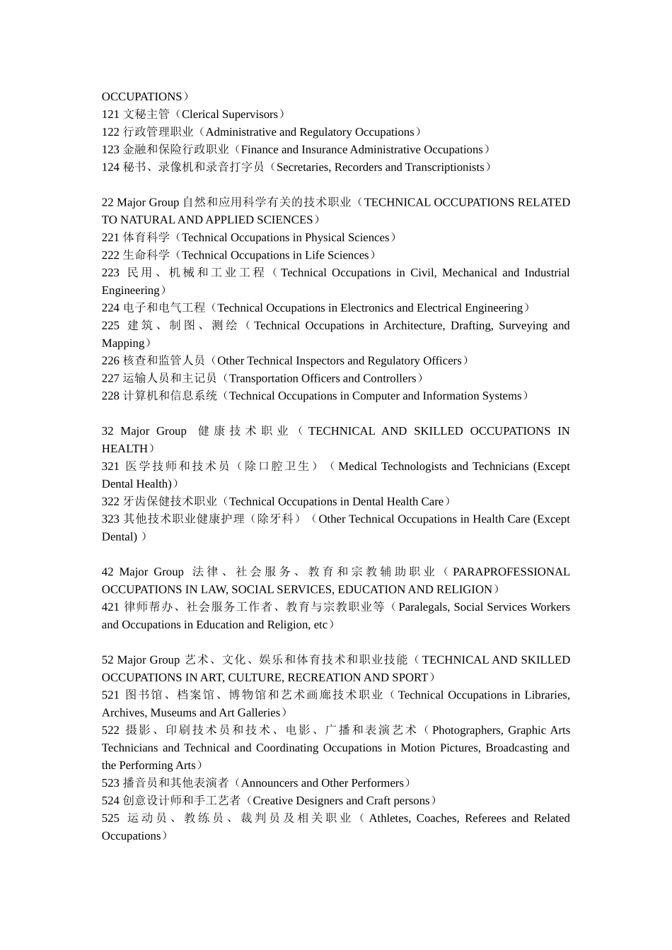 加拿大职业的技能类别(Skill Type)划分为10类_第3页