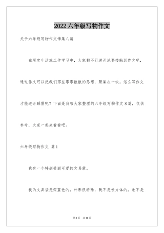 2024六年级写物作文_5