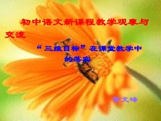 初中语文新课程教学观摩与交流