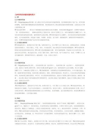 几种常用的热塑性塑料简介