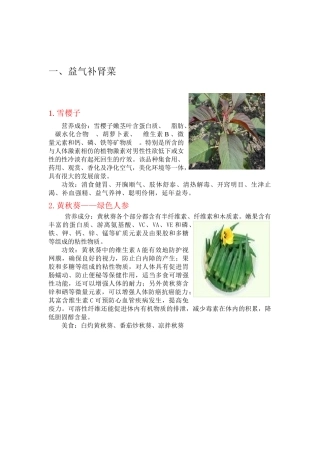 养生蔬菜品种汇总