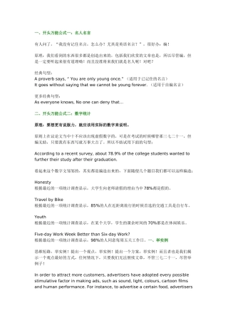 六级作文超经典模板 开头主体结尾 稳拿高分 范文