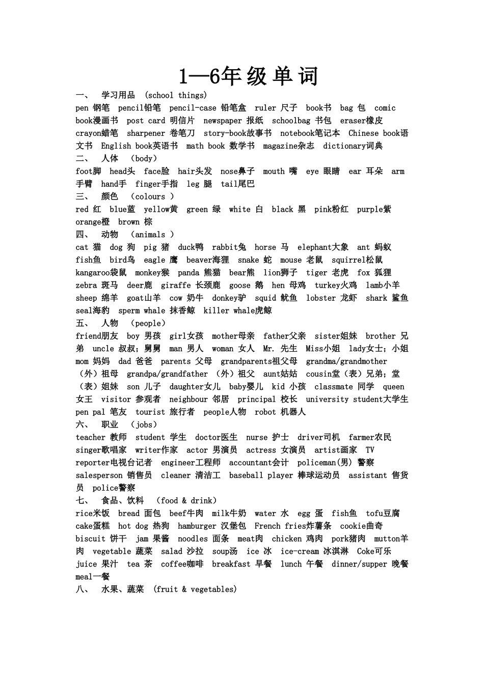 全部英语单词_第1页