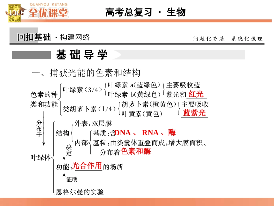 全优课堂·2016高考生物一轮配套课件：3.11能量之源-光与光合作用_第2页