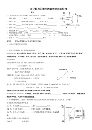 光合作用的影响因素和原理的应用习题