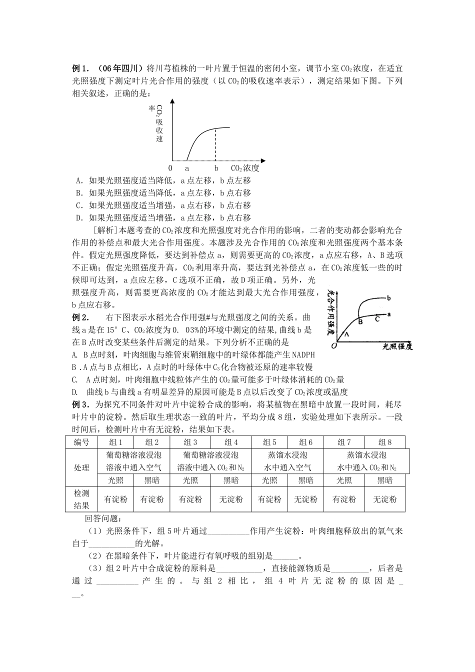 光合作用典型例题_第1页