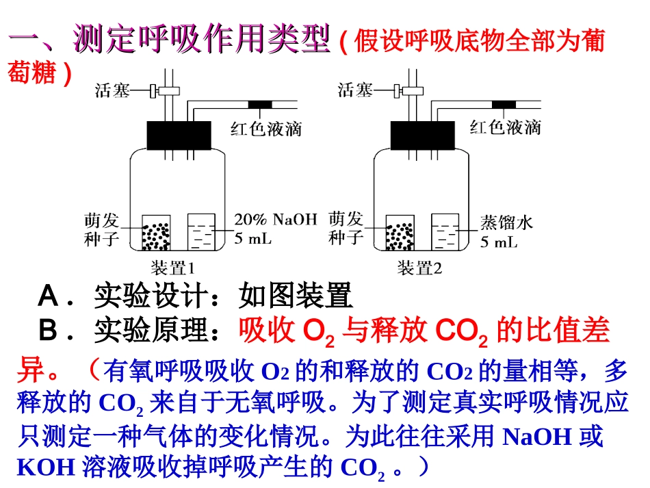 光合作用与呼吸作用中液滴移动问题小结_第3页