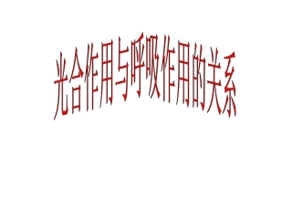 光合作用和呼吸作用二轮复习复习PPT