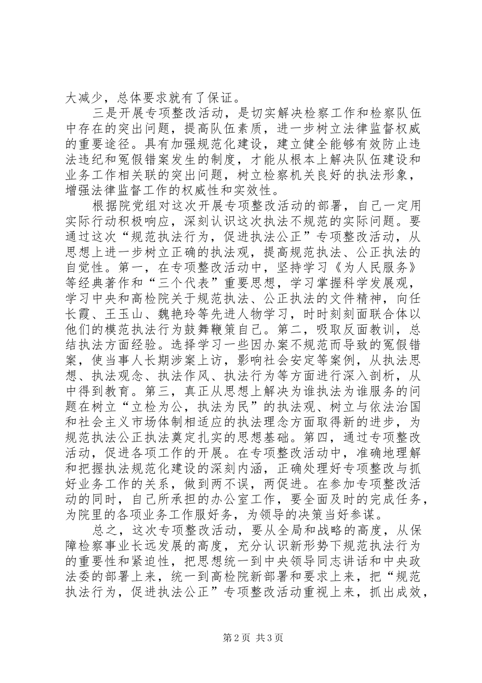 XX的“规范执法行为，促进执法公正”专项整改活动心得体会_第2页