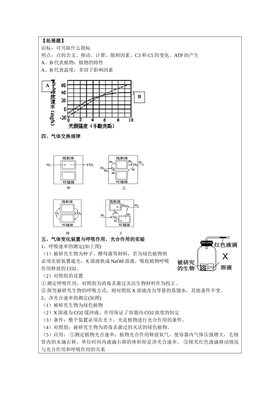 光合作用与细胞呼吸教学设计_第3页