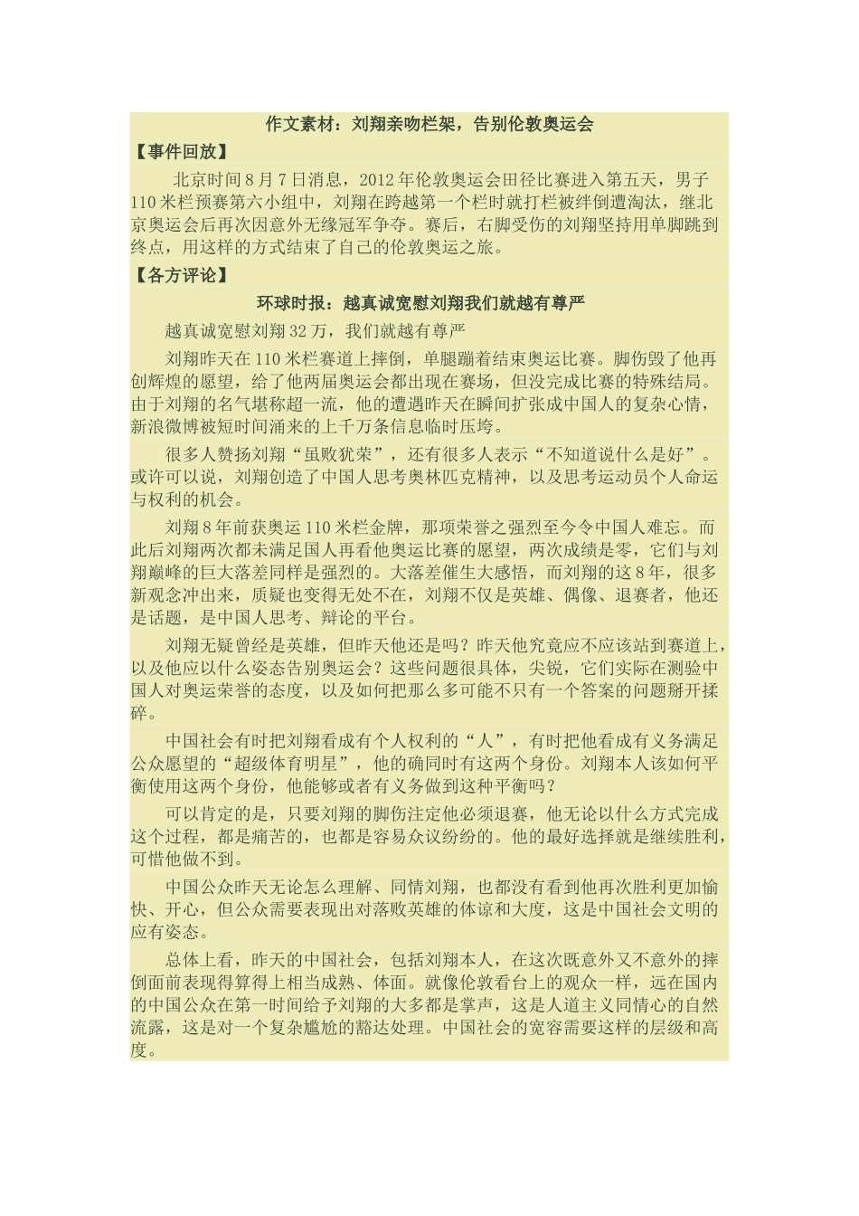 作文素材刘翔_第1页