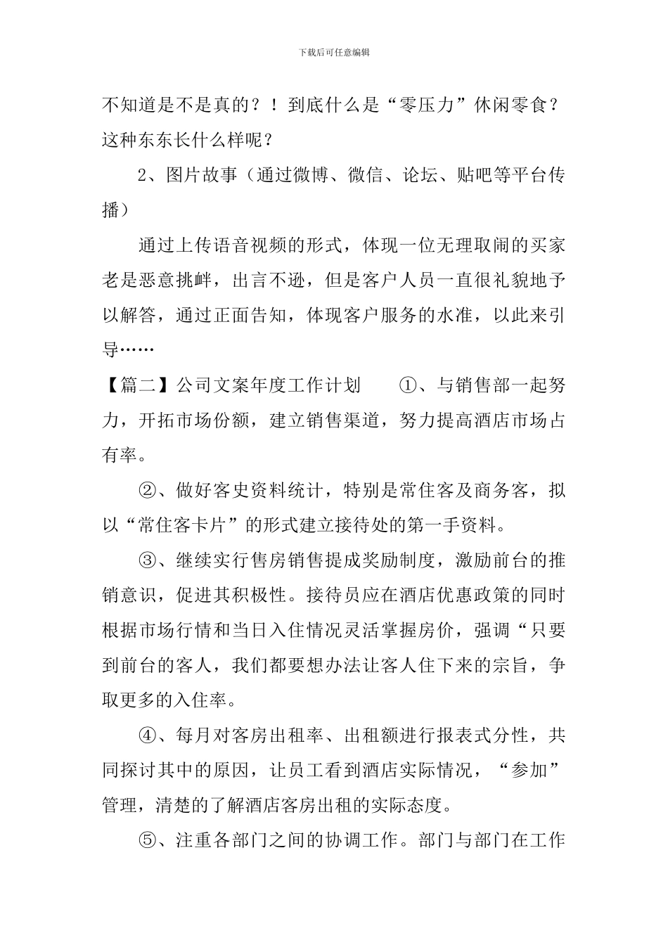 公司文案年度工作计划_第2页