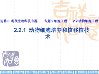 人教版教学课件动物细胞培养和细胞核移植