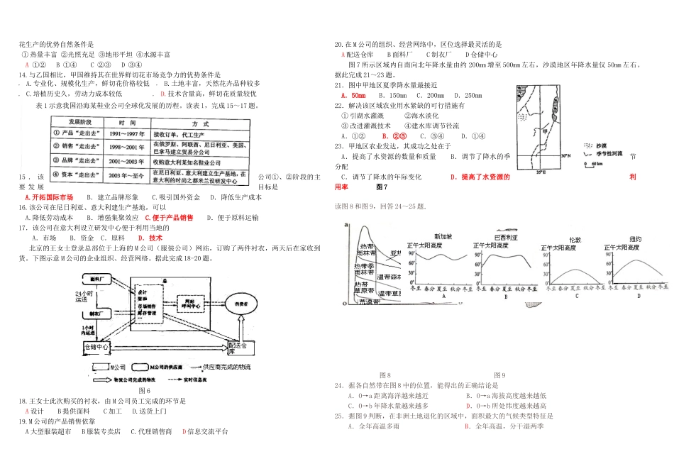 云阳中学2011届高三月考_第2页