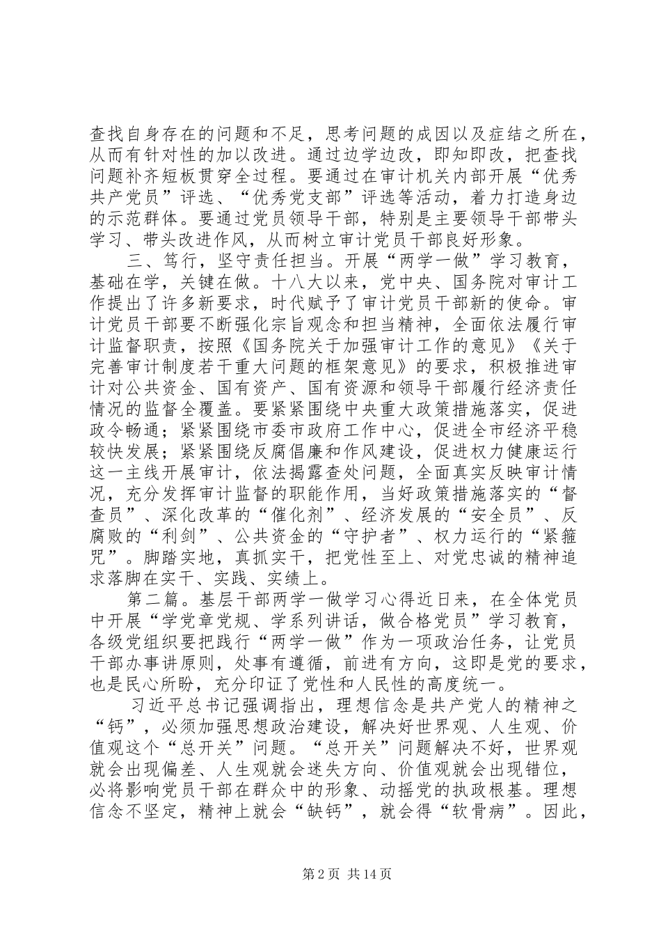 审计干部两学一做学习心得_第2页