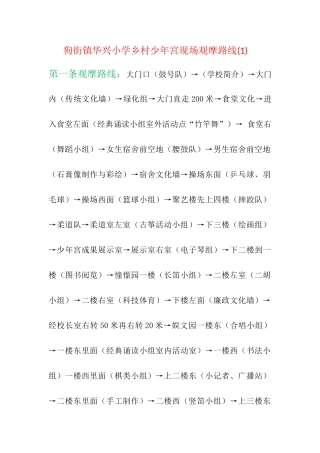 乡村少年宫现场观摩解说词