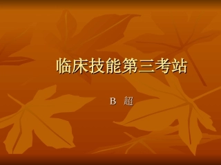 临床技能第三考站B超