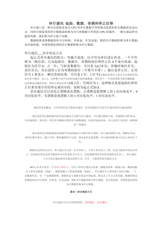 串行通讯起始位、数据、奇偶和停止位透解