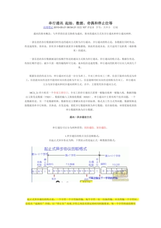 串行通讯 起始、数据、奇偶和停止位等