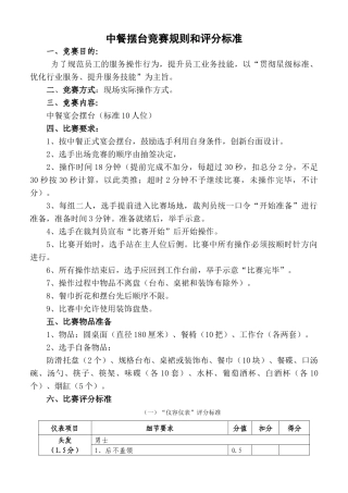 中餐竞赛规则