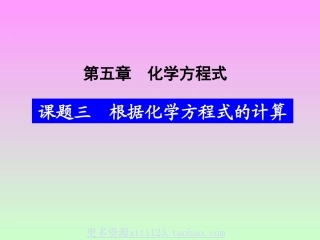 中考化学九年级化学根据化学方程式计算